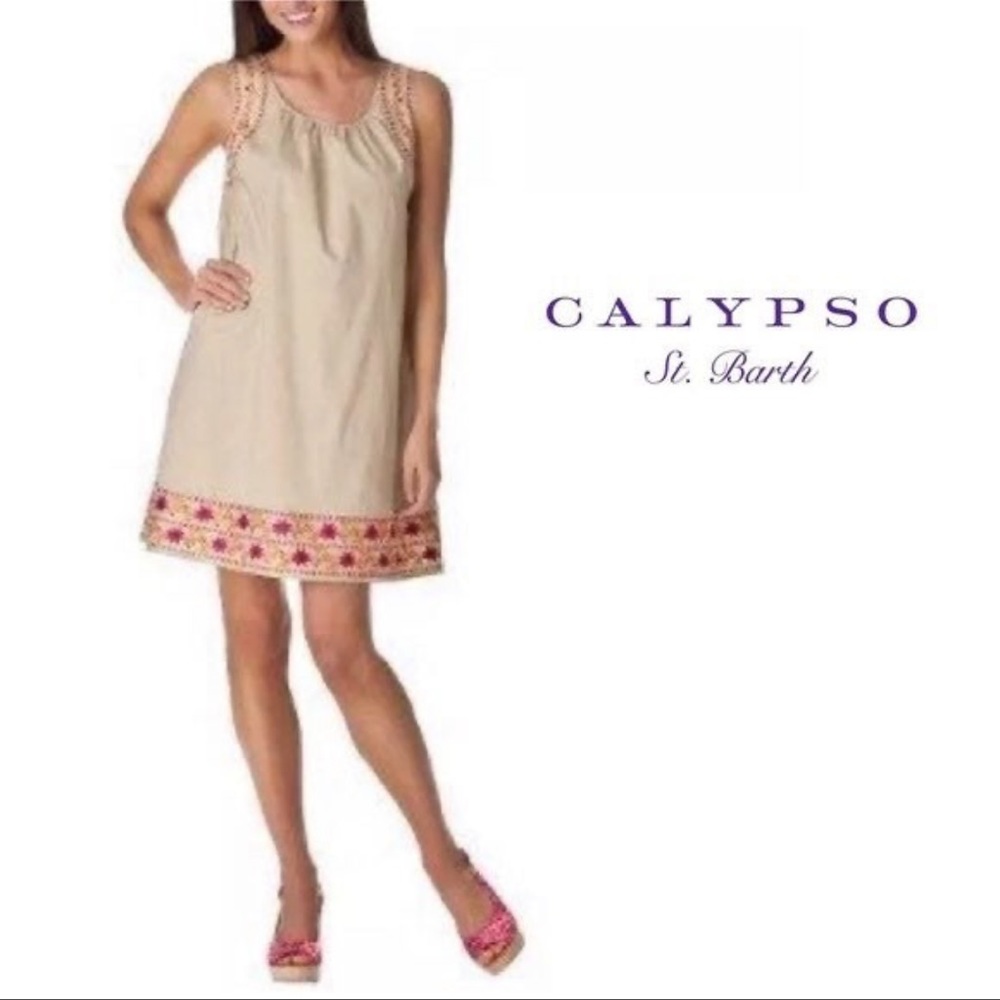 Calypso St. Barth for Target Tan Embroidered Dress